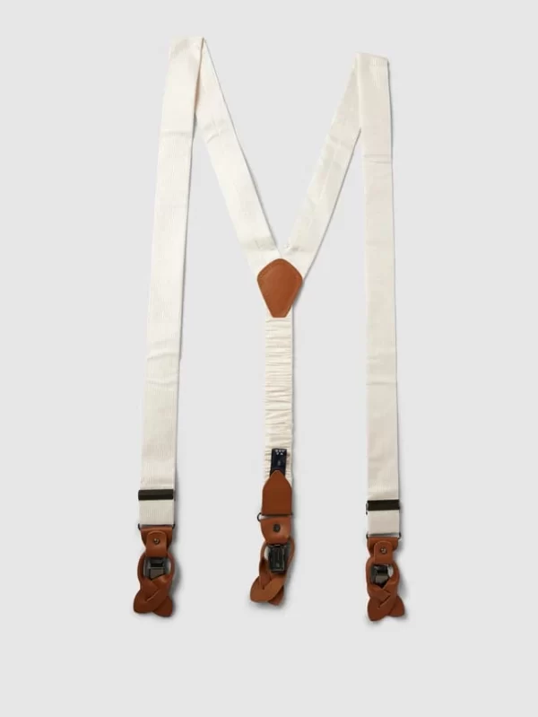 Prince Bowtie Fliege Mit Hosenträgern Im Set – Weiß 4
